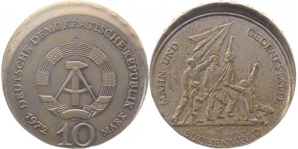 10 Mark DDR Buchenwald dezentriert 1972 A
