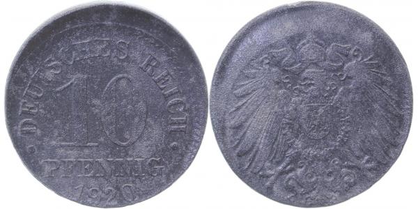 10 Pfennig 1920 D10 f vz J299 f vz 10 Pfennig