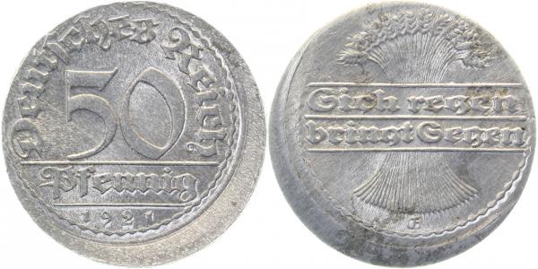 50 Pfennig 21E D10 o Riffelrnd vz J301 vz 50 Pfennig
