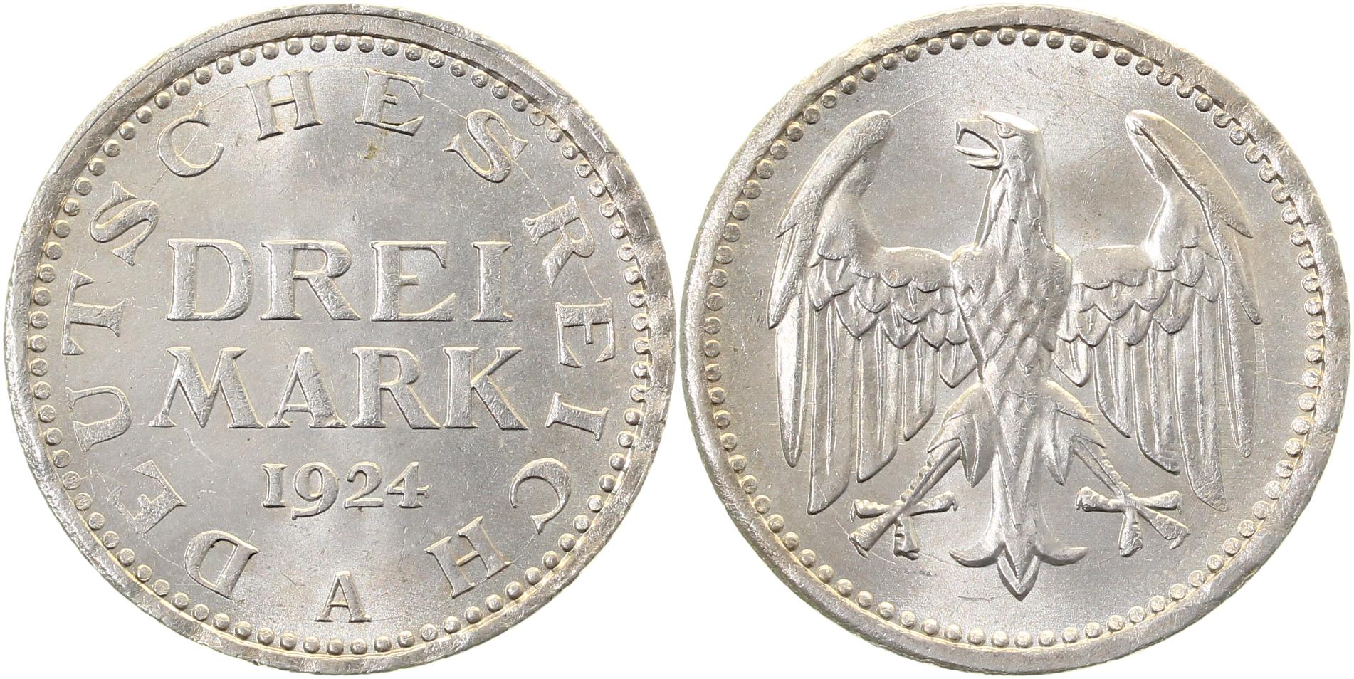 3 Mark 1924 A Randinschrift "UNRECHT" rar J312