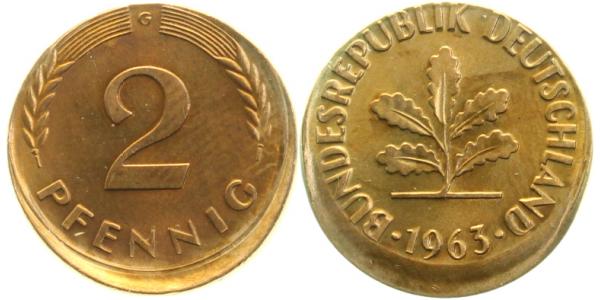 2 Pfennig 1963 G D15 prfr J381 prfr 2 Pfennig
