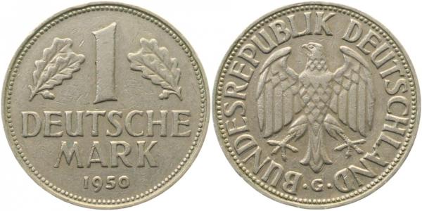1 DM 1950 G Adlerschw deutlich doppelt J385 1 DM