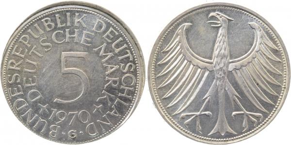 5 DM 1970 G J387 WS: leicht dezentriert