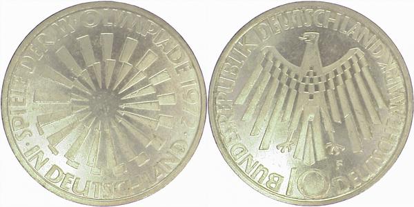 10 DM 72F Münzzeichen anderes doppelt! J401 10 Dm