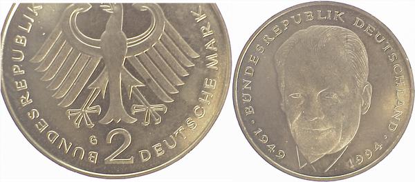 2 DM Bran 95G Münzzeichen wie Schlange J445 2 DM