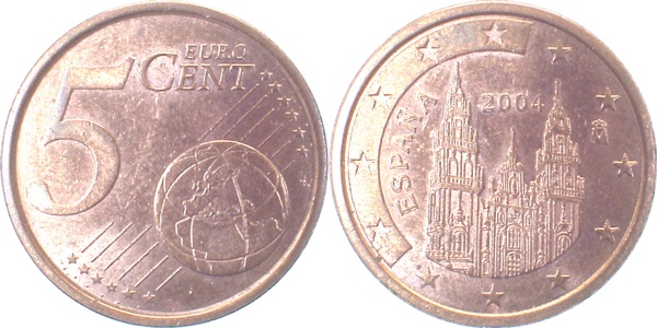 5 Cent 2004 ESPANA & Jahreszahl doppelt !