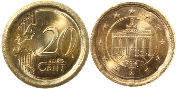 20 Cent Doppelprägung u ausserhalb des Ringes geprägt Unikat