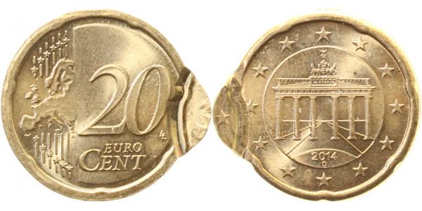 20 Cent 2014 D Doppelprägung !! Unikat