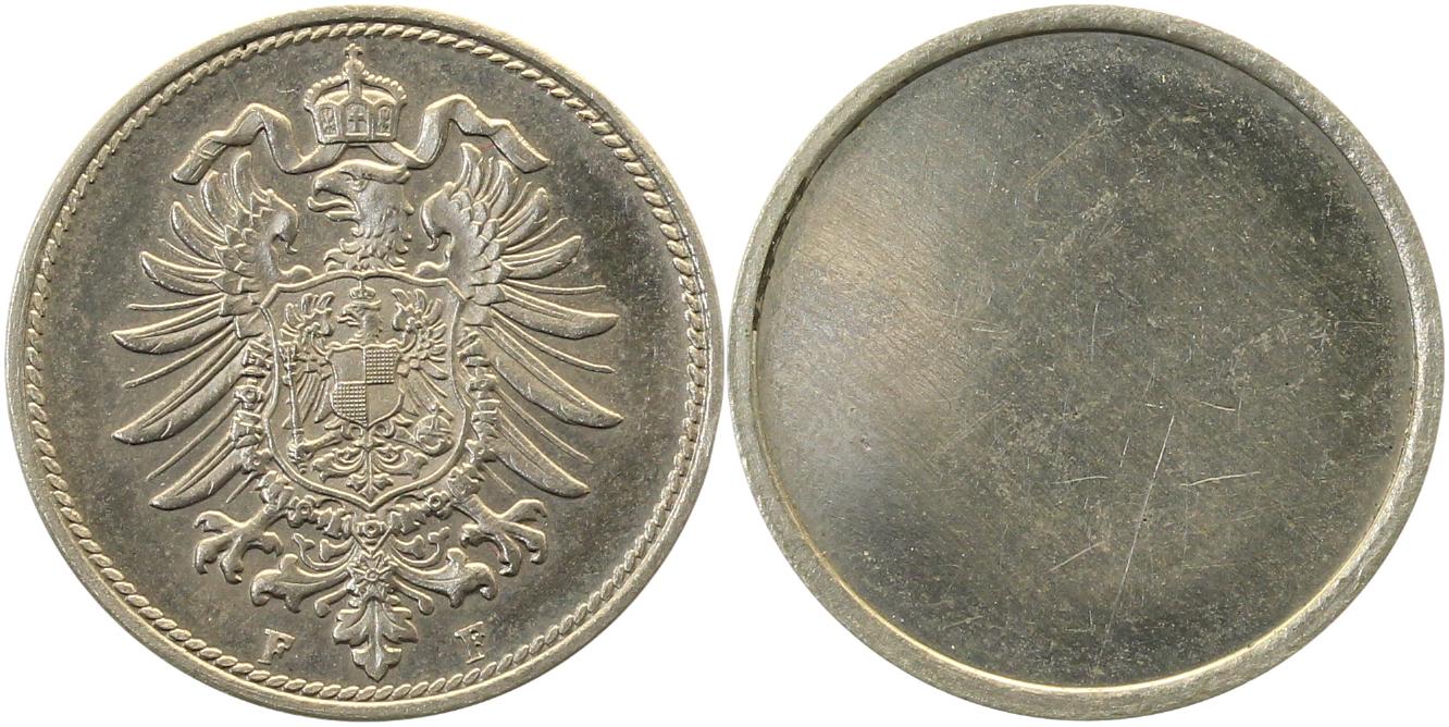 einseitige Nickelprobe 10 Pfennig Gedenkmünzen J4 Mzz F