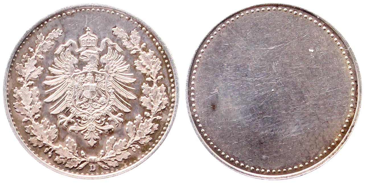 Probe 50 Pfennig einseitiger Abschlag der Wappenseite J8