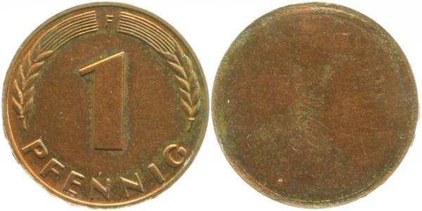 1 Pfennig Münzzeichen :F eins Probe/Cu-Plat Archiv F J380 1 Pfennig
