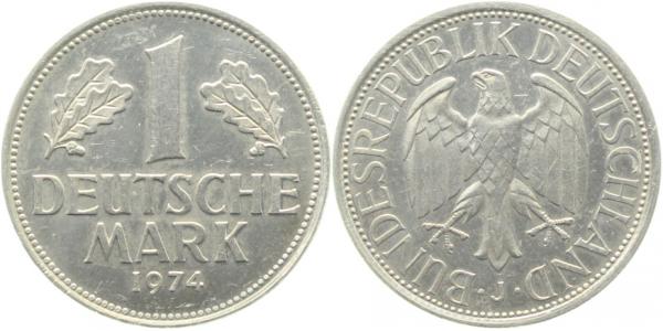 1 DM Probe 1974 J Aluminium ohne Rändelung J385