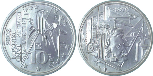 Probe 10 Euro 2003 Gottfried Semper Silber Victor Huster