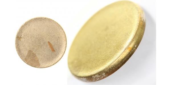 50 Eurocent Rohling gestaucht