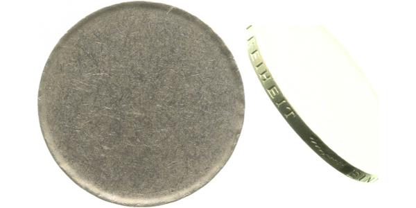 2 DM Rohling mit Randinschrift M. Plank unmagnetisch