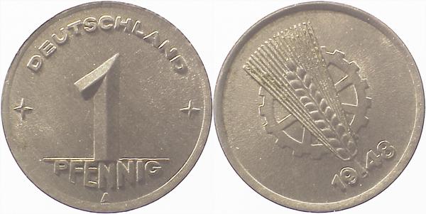 1 Pfennig DDR 1948 A ca S315 prfr! J1501 prfr! 1 Pfennig