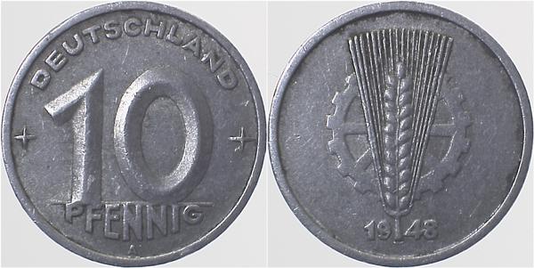 10 Pfennig DDR 48A ca S310 J1503 10 Pfennig
