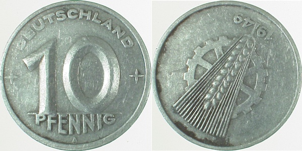 10 Pfennig DDR 49A ca S200 ss J1503 ss 10 Pfennig