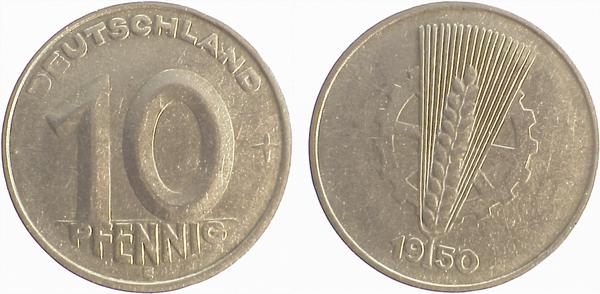 10 Pfennig 1950 E S30 ss/vz J1503 ss / vz 10 Pfennig