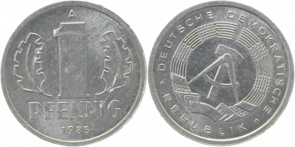1 Pfennig DDR 85A ca S45 vz J1508 vz 1 Pfennig