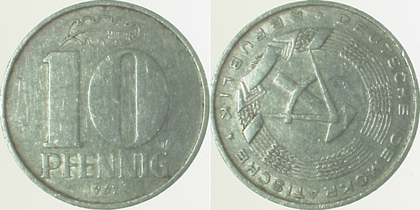 10 Pfennig DDR 67A S135 ss J1510 ss 10 Pfennig