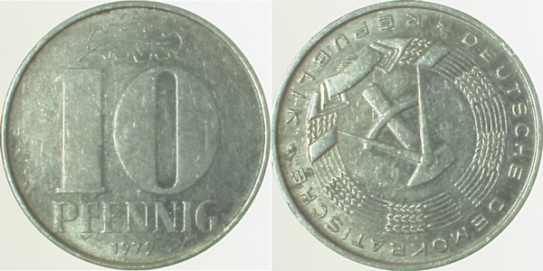 10 Pfennig DDR 79A S145 ss/vz J1510 ss / vz 10 Pfennig
