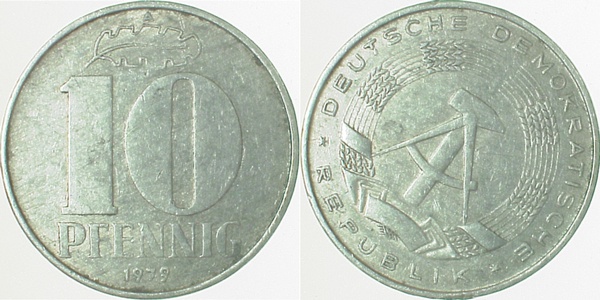 10 Pfennig DDR 79A S40 ss J1510 ss 10 Pfennig