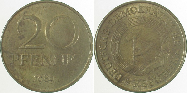 20 Pfennig DDR 83A ca S315 vz- J1511b vz- 20 Pfennig