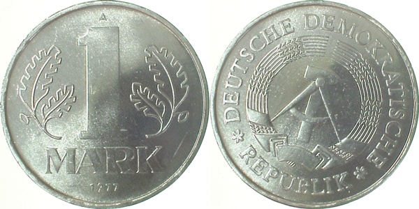 1 Mark DDR 77A S25 Erstabschlag! J1514 1 Mark