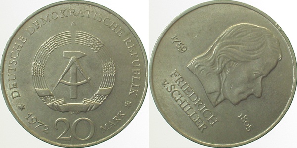 20 DM Schiller 72A vz ca S80 ! J1537 vz 20 Dm