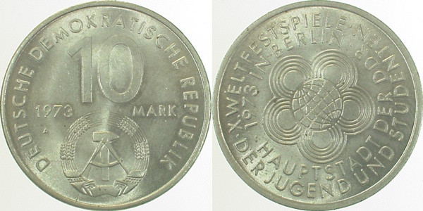 10 Mark DDR Weltfestspiele S110 ! J1545 10 Mark