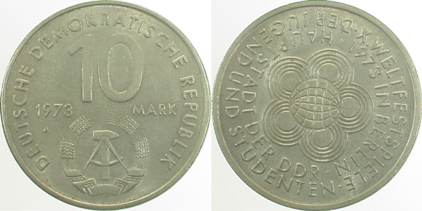 10 Mark DDR Weltfestspiele ca S80 J1545 10 Mark