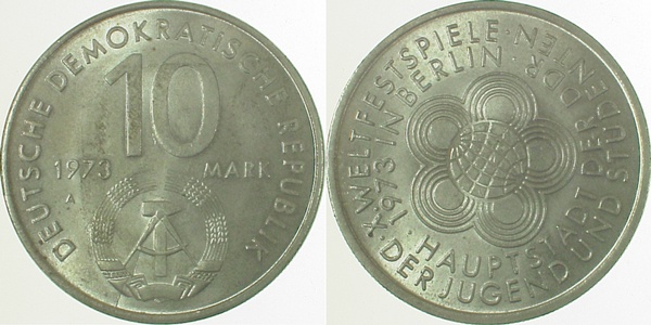 10 Mark DDR Weltfestspiele ca S290 J1545 10 Mark