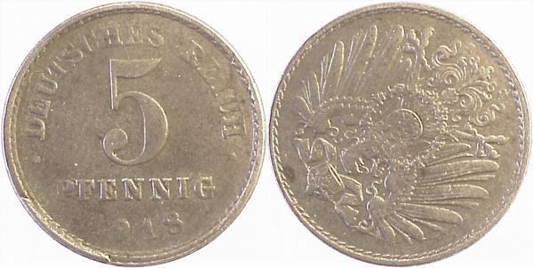 5 Pfennig 1918 E S245 ss J297 ss 5 Pfennig