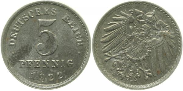 10 Pfennig 1922 E ca S45 f vz ! J297 f vz 10 Pfennig