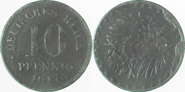 10 Pfennig 1917 F S40 ss J298 ss 10 Pfennig