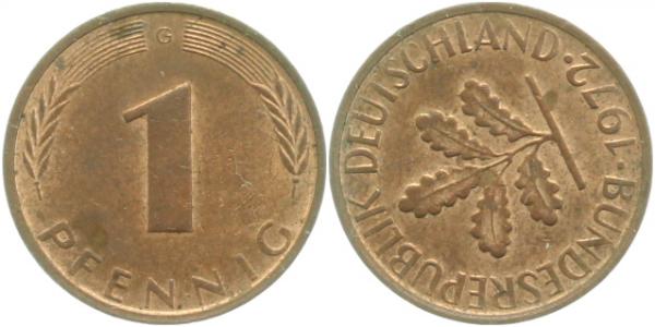 1 Pfennig 72G S45 vz J380 vz 1 Pfennig