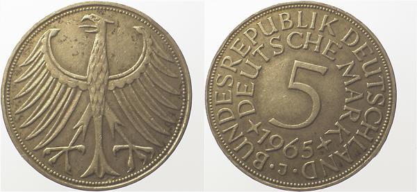 5 DM 1965 J bankfrisch/stempelglanz