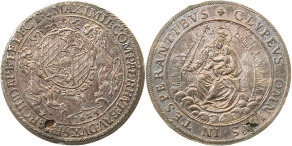 0,5 Taler Bayern 1625 Maximilian vz Patina Schrötlingsfehle