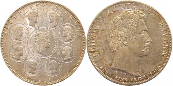 Segen des Himmels Geschichtstaler Bayern 1828 prf/stgl Thun