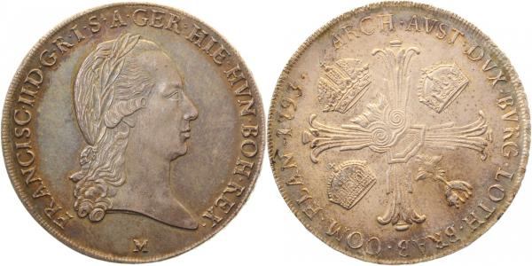 1 Kronentaler Franciscus Milano Crocione 1793 Patina