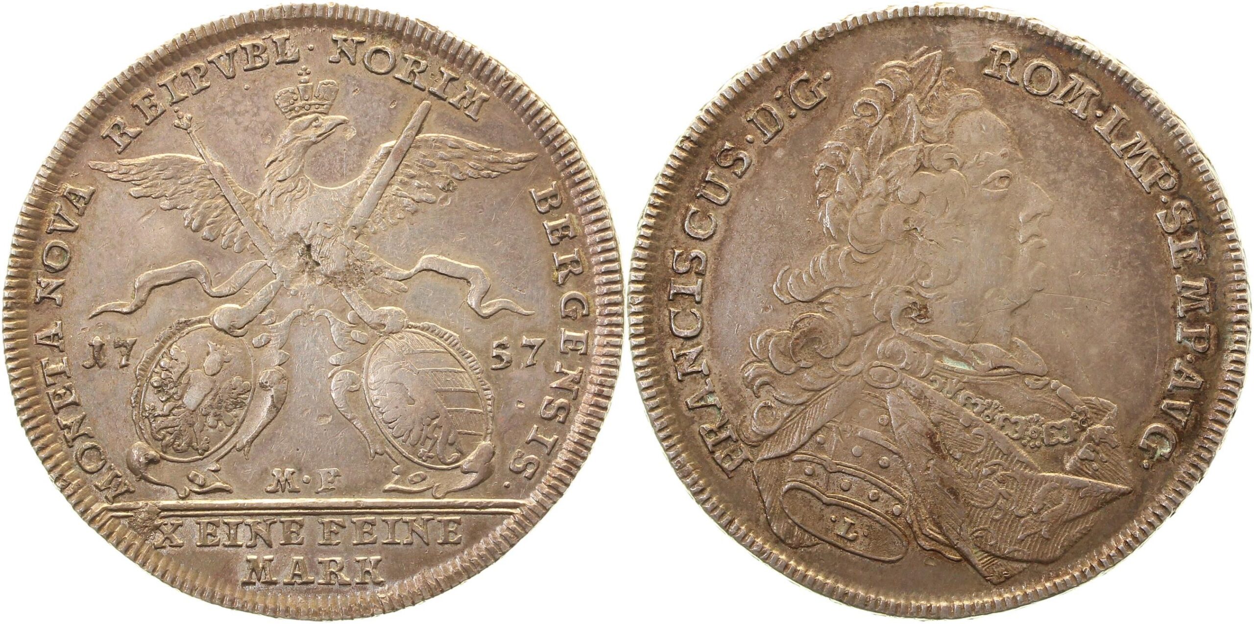 Taler- Nürnberg 1757 ss/vz min Schrötlingsfehler