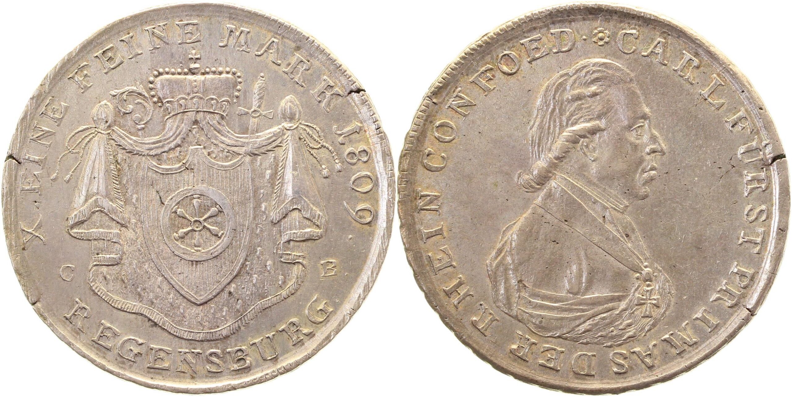 Taler 1809 Regensburg Carl Primas der Rheinconfoed. vz/stgl