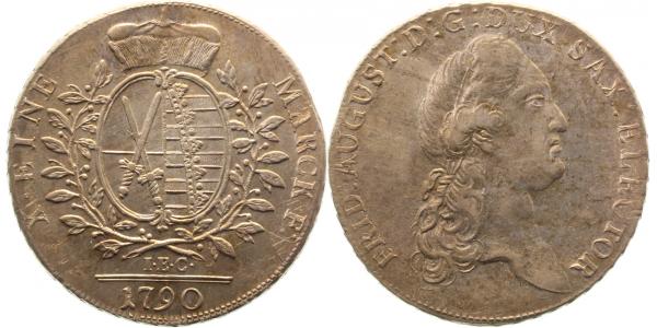1 Taler Sachsen 1790 Vikariat schöne Patina