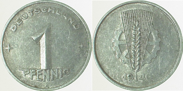 1 Pfennig DDR unvollständige Jahreszahl 194-