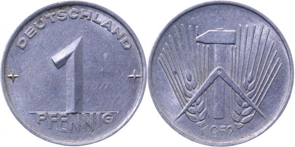 1 Pfennig DDR 1952 A ohne Münzzeichen