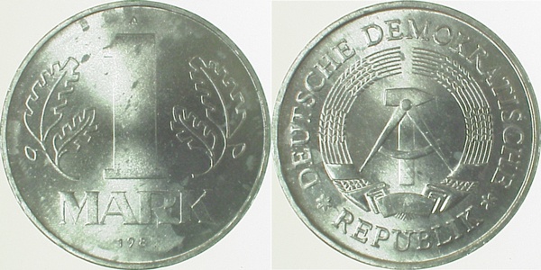 1 Mark DDR f Stgl/Jz nur 198- J1514