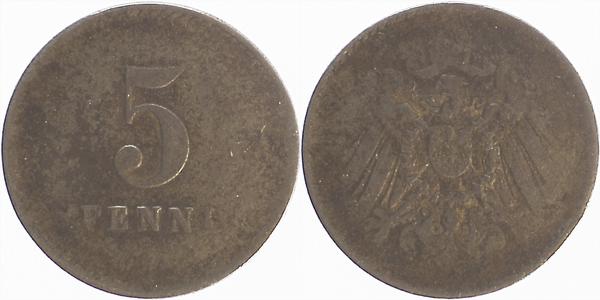 5 Pfennig Text vorne nicht geprägt! J297 5 Pfennig