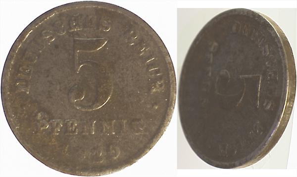 5 Pfennig 1924 F Rand ohne Kerb ss/vz J297 ss / vz 5 Pfennig