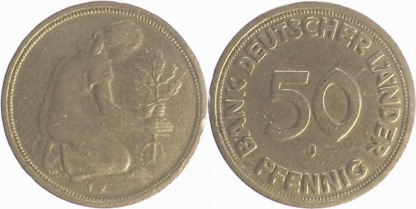 50 Pfennig Jsz :19-- Münzzeichen :J J379 50 Pfennig